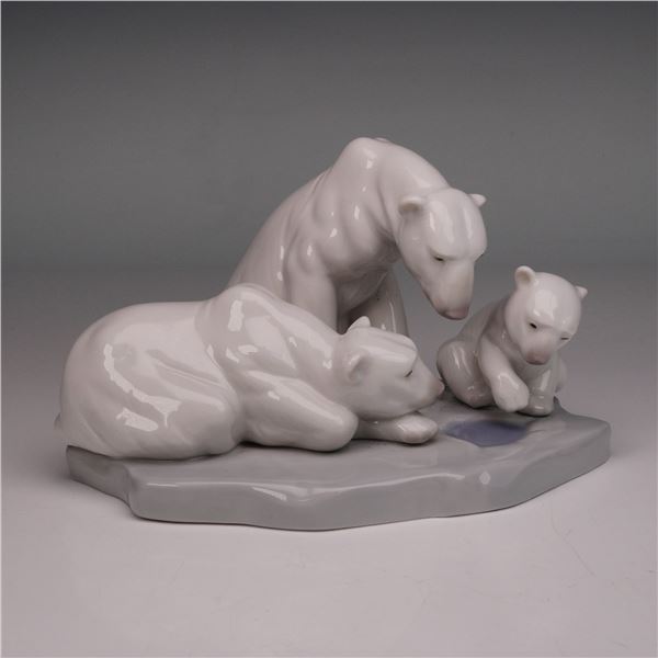 Lladro 'Bearly Love' Polar Bear Family Figurine, Model 1443