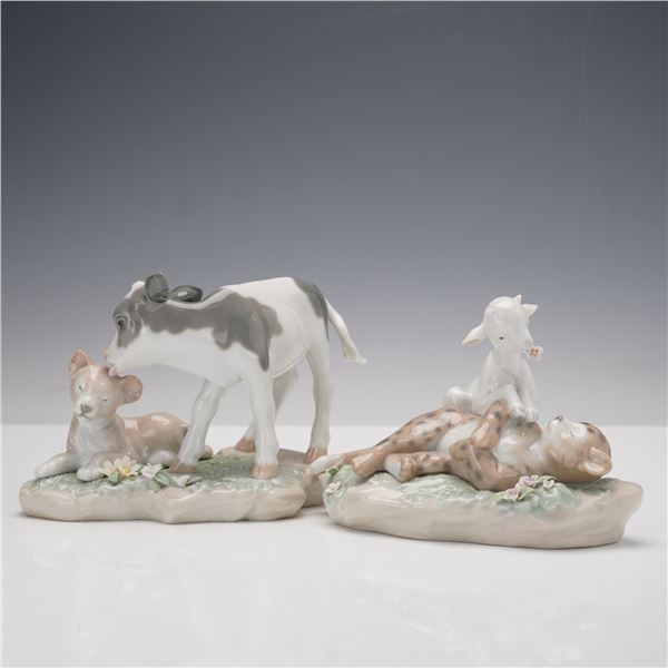 2pc Lladro Porcelain Figurines, Young Animals