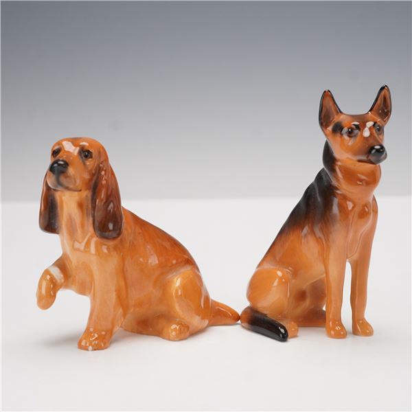 2pc Royal Doulton Dog Figurines, Cocker Spaniel K9 & Alsatian K13