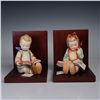 Image 1 : Pair of Goebel Hummel 70th Anniversary Bookends, Bookworm Boy & Girl