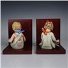 Image 2 : Pair of Goebel Hummel 70th Anniversary Bookends, Bookworm Boy & Girl