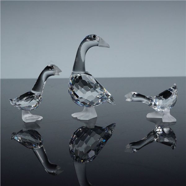 3pc Swarovski Crystal Figurine- Goose Mother, Gosling Tom & Harry
