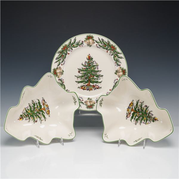 3pc Spode Christmas Tree and Garland Serveware Set