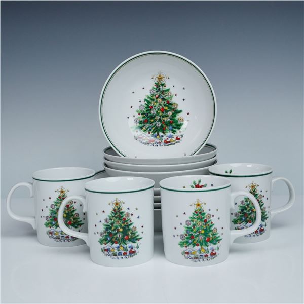 12pc Salem Christmas Eve Porcelain Dinnerware Set for Four