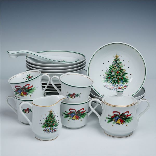 23pc Salem Christmas Eve Porcelain Dinnerware Set for Four