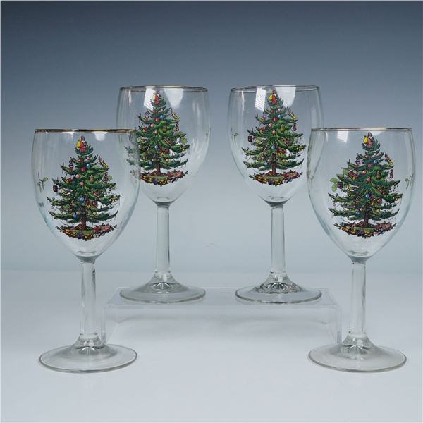 4pc Salem Wine Glasses, Christmas Eve