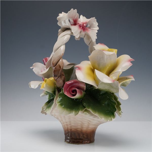 Capodimonte Porcelain Floral Basket