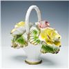Image 2 : 3pc Capodimonte Porcelain Floral Baskets