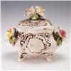 Image 1 : Capodimonte Italian Porcelain Covered Box with Rose Accents