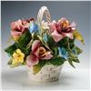 Image 1 : Capodimonte Porcelain Floral Basket Sculpture