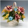 Image 2 : Capodimonte Porcelain Floral Basket Sculpture