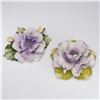 Image 2 : 2pc Capodimonte Porcelain Floral Sculpture and Candleholder