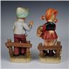 Image 2 : 2pc Erich Stauffer Porcelain Figurines, Boy and Girl with Geese