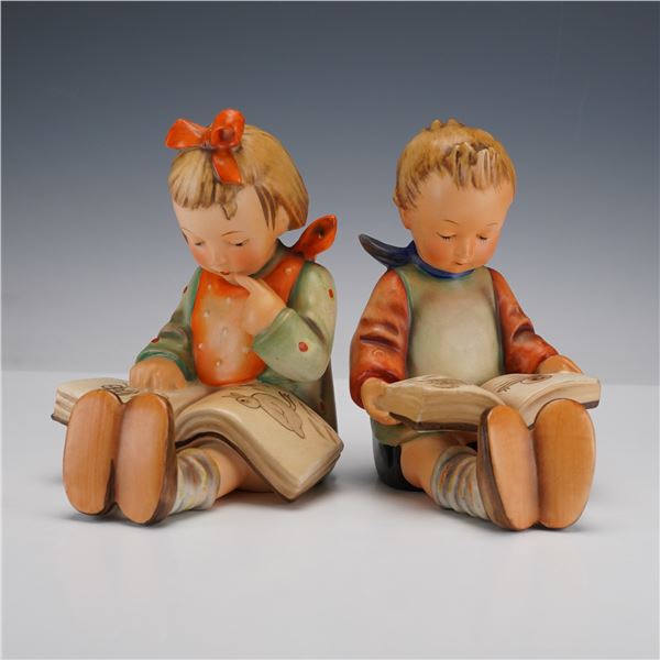 Pair of Goebel Hummel Bookends, Bookworm Boy and Bookworm Girl