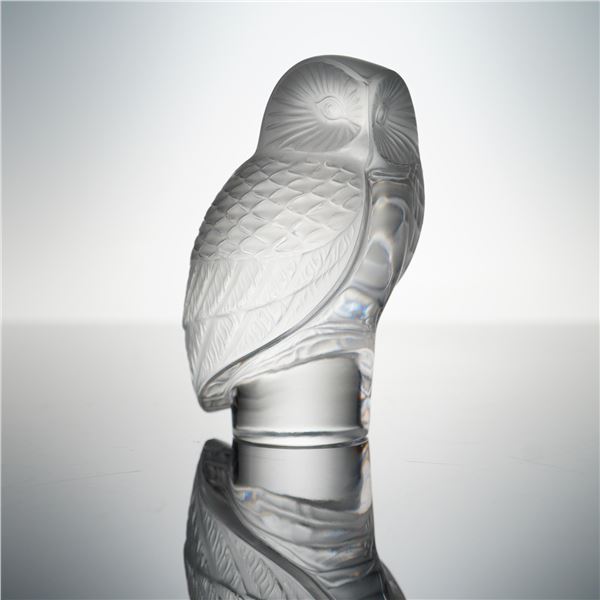 Lalique Crystal Owl Figurine