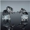 Image 1 : 2pc Swarovski Crystal Figurines, LG Elephants w/Metal & Frosted Tails