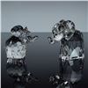 Image 2 : 2pc Swarovski Crystal Figurines, LG Elephants w/Metal & Frosted Tails