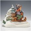 Image 1 : 2pc Goebel Hummel Figurine and Hummelscape, Christmas Frolic