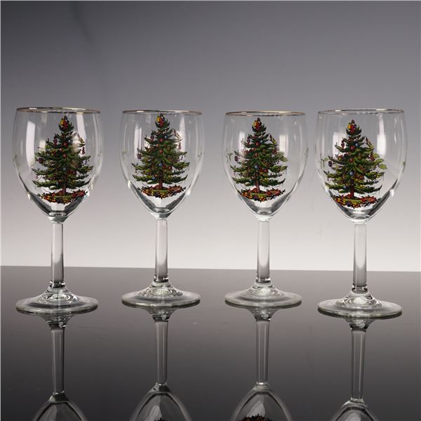 4pc Salem Wine Glasses, Christmas Eve