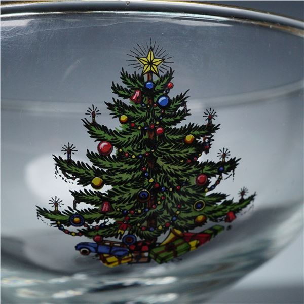 4pc Cuthbertson Sherbet Glasses, Christmas Tree