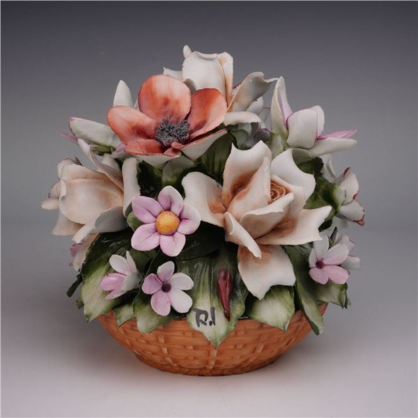 Capodimonte Porcelain Floral Basket, The Spring Flowers