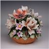 Image 1 : Capodimonte Porcelain Floral Basket, The Spring Flowers