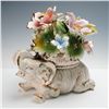 Capodimonte Porcelain Elephant with Flowers Sculpture