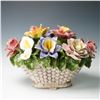 Image 1 : Capodimonte Porcelain Floral Basket Sculpture