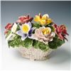 Image 2 : Capodimonte Porcelain Floral Basket Sculpture