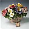 Image 5 : Capodimonte Porcelain Floral Basket Sculpture