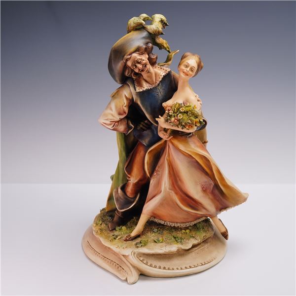 Antonio Borsato Porcelain Figurine, Musketeer and Lady