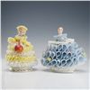 2pc Irish Dresden Lace Porcelain Figurines, Shannon and Easter Basket