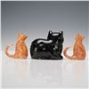 Image 2 : 3pc Vintage Takashi Jar and Fine Bone China Figurines, Black and Tabby Cats