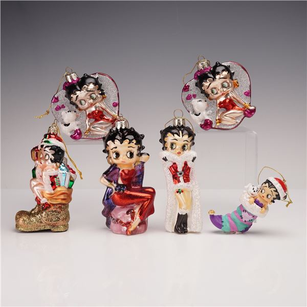 6pc Betty Boop Figural Christmas Tree Ornaments