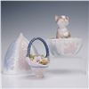 Image 1 : 3pc Lladro Porcelain Figurines, Kitty Surprise and A Basket of Blossoms