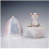 Image 3 : 3pc Lladro Porcelain Figurines, Kitty Surprise and A Basket of Blossoms
