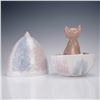 Image 4 : 3pc Lladro Porcelain Figurines, Kitty Surprise and A Basket of Blossoms