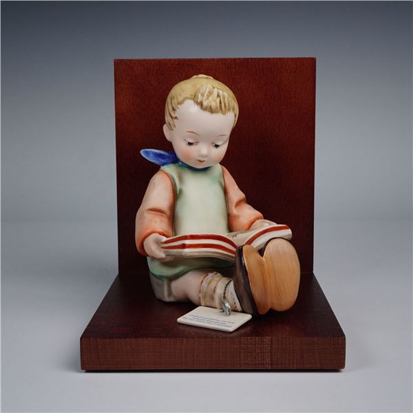 2pc Goebel Hummel Figurine and Bookend, Bookworm Boy