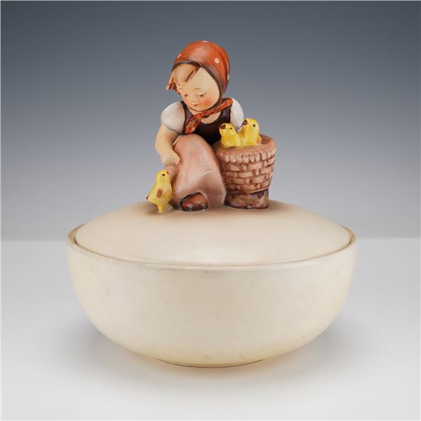 Goebel Hummel Coverd Candy Dish, Chick Girl