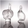 Image 2 : 2pc Lalique Crystal Paperweight Two Swans and Happy Duck Figurine
