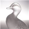 Image 3 : 2pc Lalique Crystal Paperweight Two Swans and Happy Duck Figurine