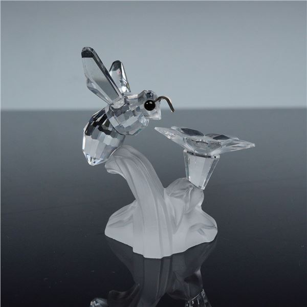 Swarovski Silver Crystal Figurine, Bumblebee on Flower