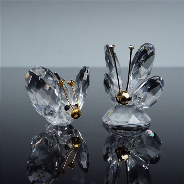 2pc Swarovski Silver Crystal Butterfly Figurines