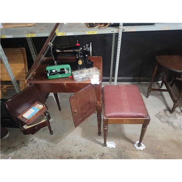 Singer Sewing Machine & Cabinet A