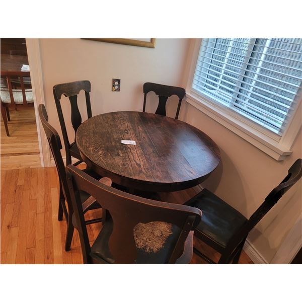 Antique Oak Dining Table & Chairs A
