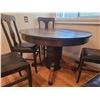 Image 2 : Antique Oak Dining Table & Chairs A