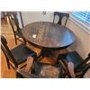 Image 6 : Antique Oak Dining Table & Chairs A