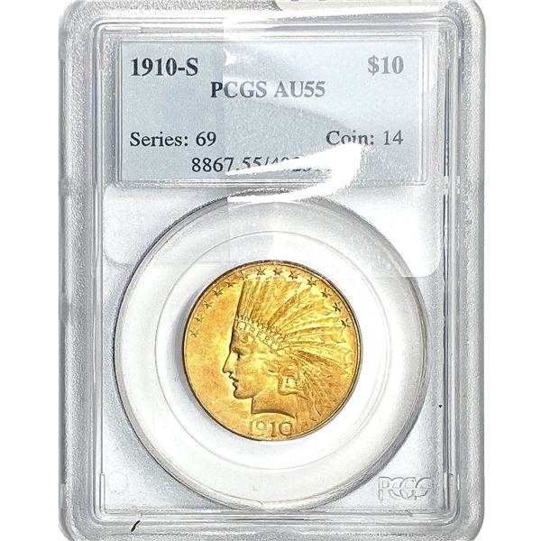 1910-s $10 Gold Eagle PCGS AU55