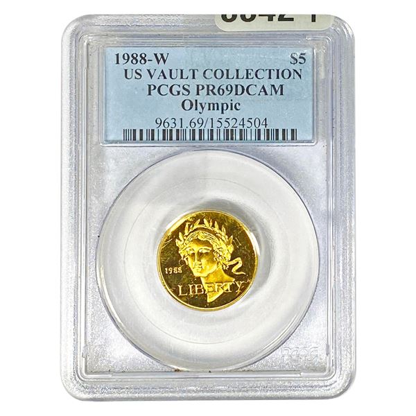 1988-W $5 Gold Olympic PCGS PR69 DCAM