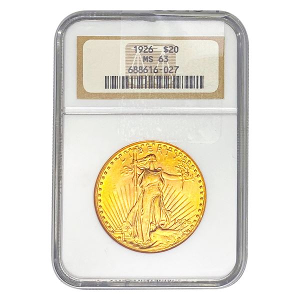 1926 $20 Gold Double Eagle NGC MS63
